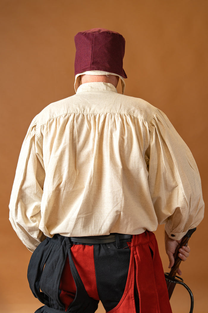 Renaissance cap Rafael, wool blend, red