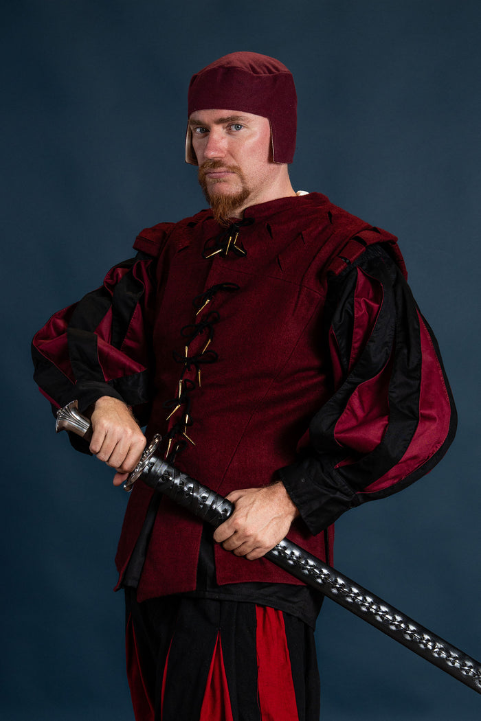 Renaissance Mütze Rafael, Wollmischung, rot