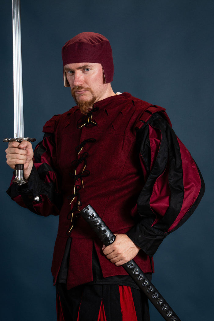 Dublett Columbus, röd, ullmix