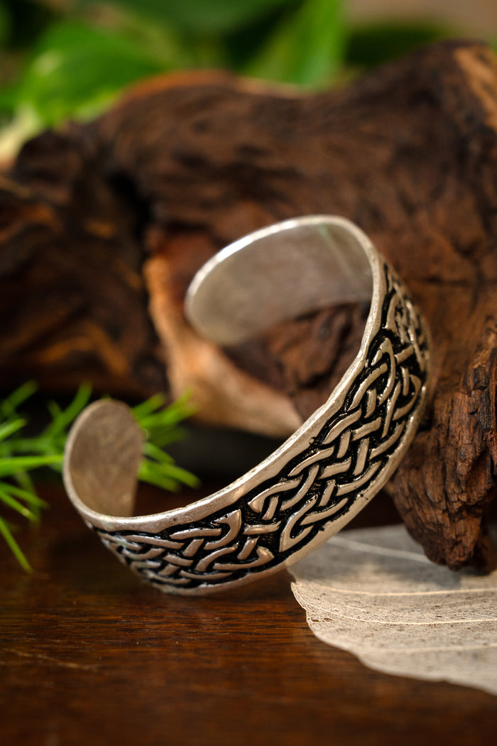 Keltische armband met knoopmotief, verzilverd brons