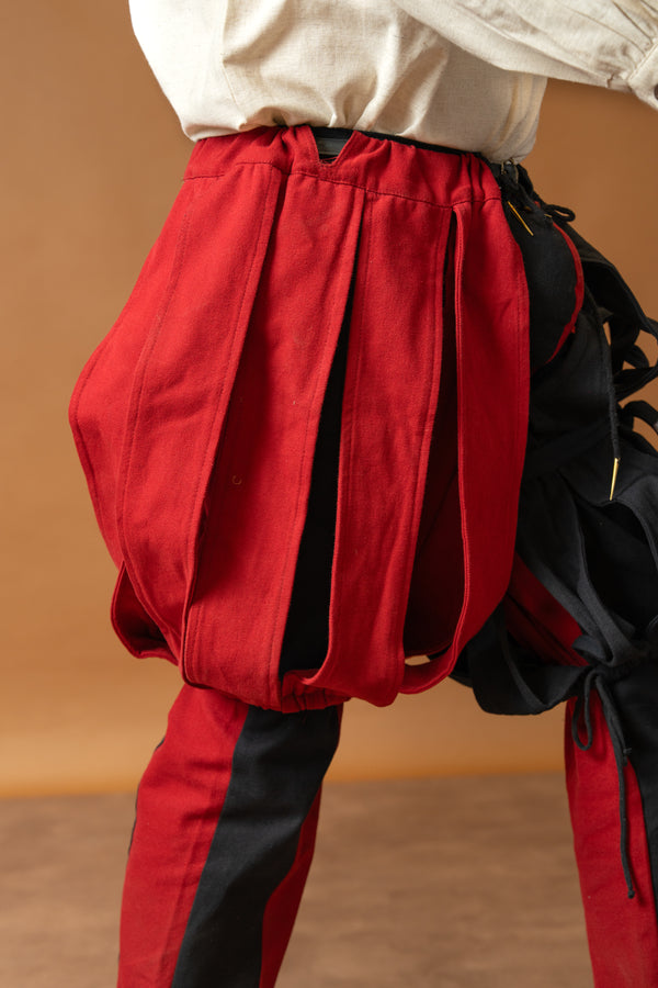 Landsknecht open trouser leg Friedrich, red, per piece