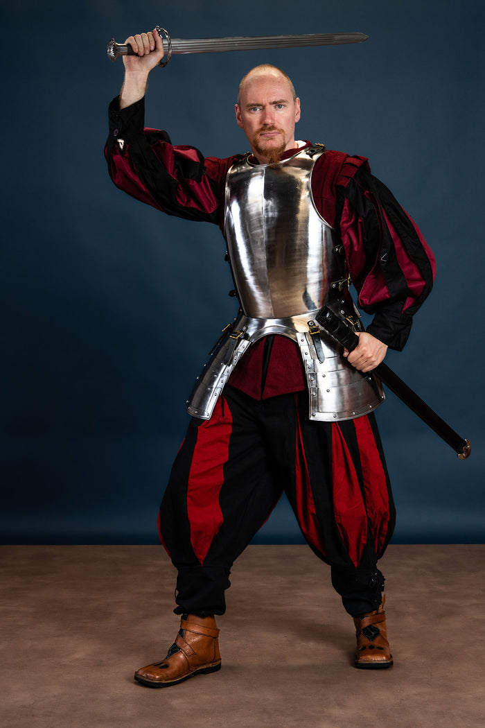 Landsknektbyxor, röd-svarta