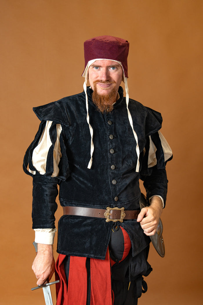 Doublet mit offenen Ärmeln, schwarz