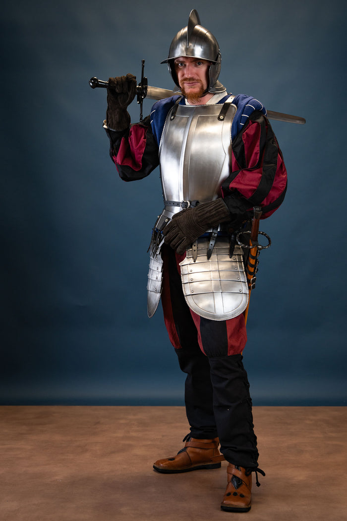 Landsknægt-skjorte Tom, sort/rød