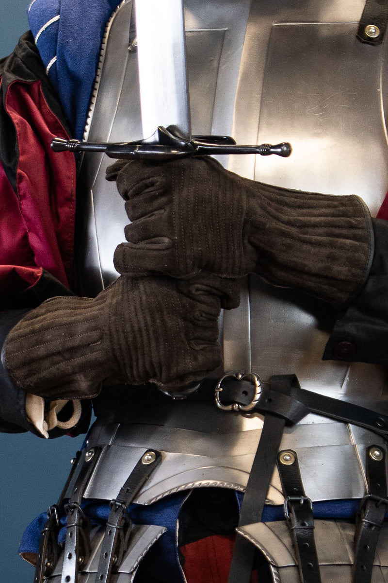 Skórzane rękawice Clemens, ciemnobrązowe