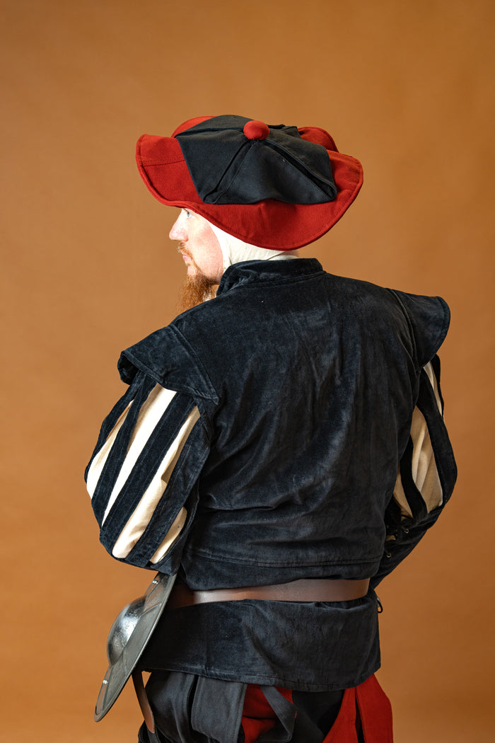 Doublet mit offenen Ärmeln, schwarz
