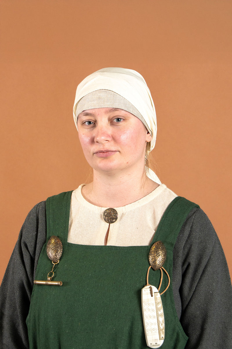 Historisches Basiskopftuch, Leinen, natur