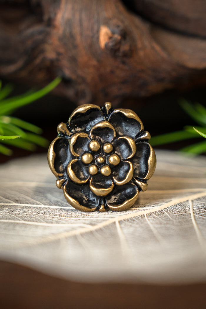 Renaissance roosring, brons