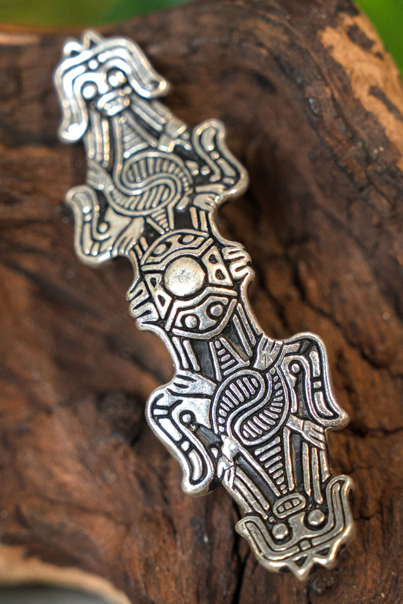 Wikingerbrosche Birka, Grab 1080, versilberte Bronze