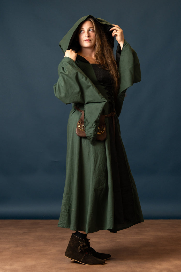 Robe médiévale Ophelia, vert-noir