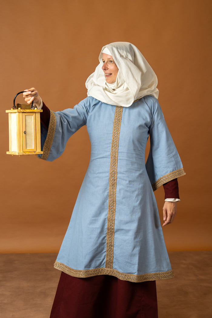 Overtunic (dalmatica / guarnacca) Matilde, bavlna- směs prádla, modrá