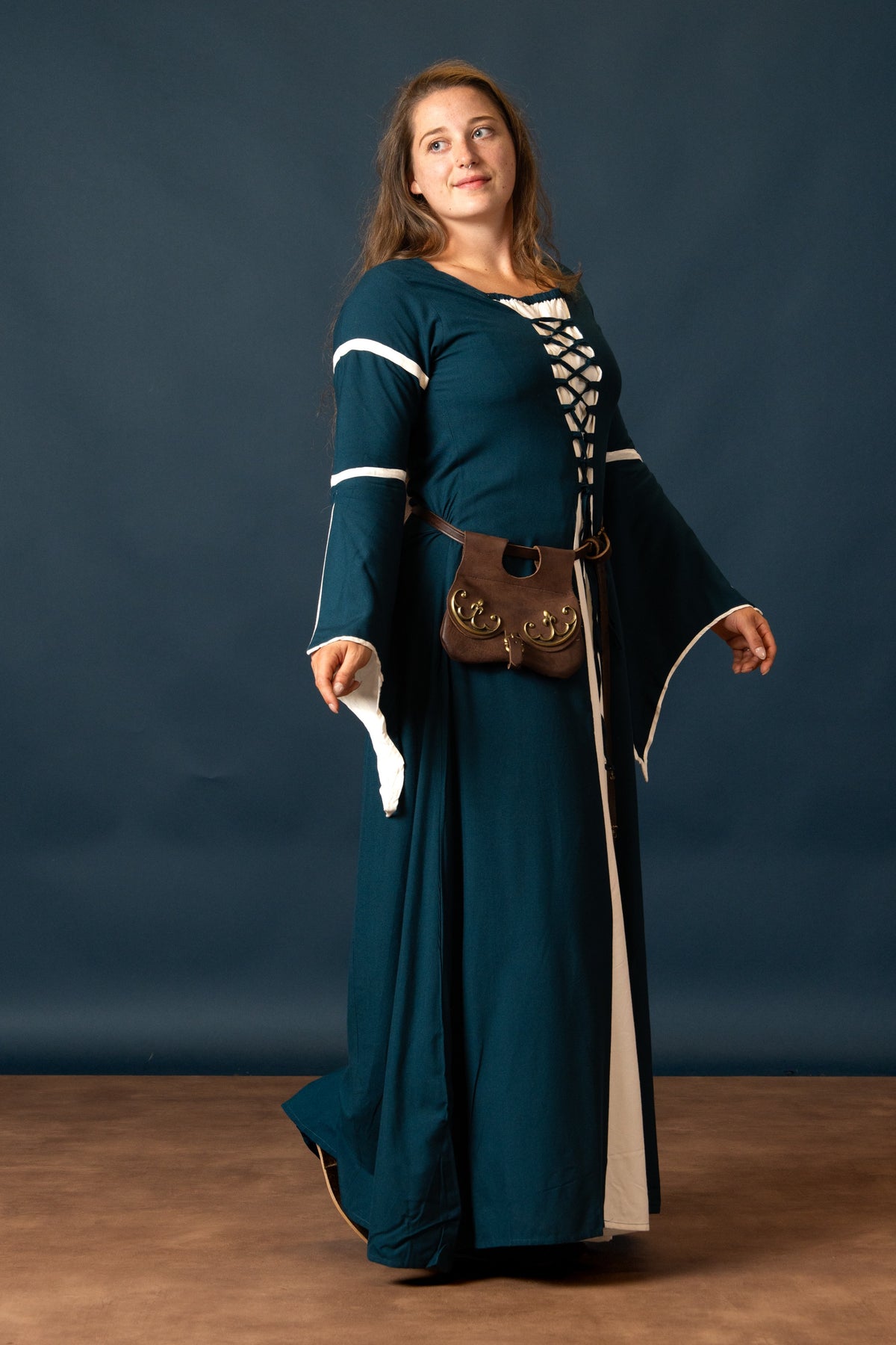 Rochie Eleanora verde-alb