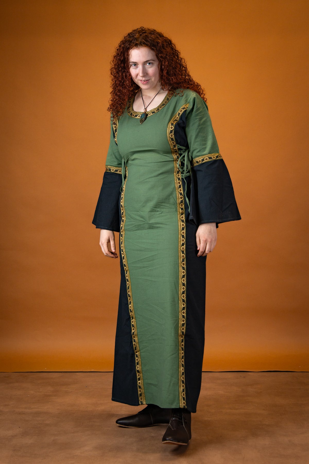 Jurk Cleena groen-zwart