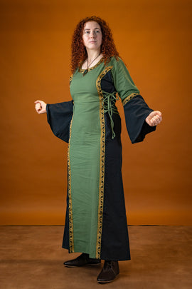 Vestido Cleena verde-preto
