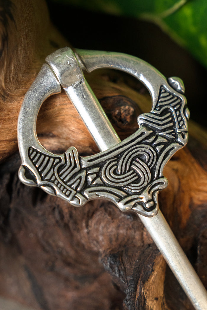 Viking brooch Oppland, silvered bronze