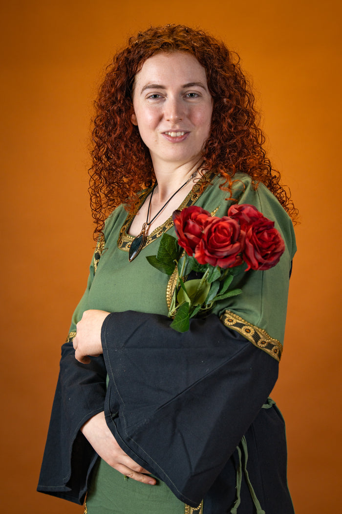 Jurk Cleena groen-zwart