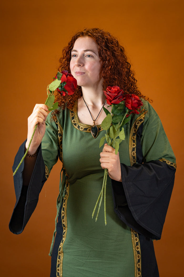 Jurk Cleena groen-zwart
