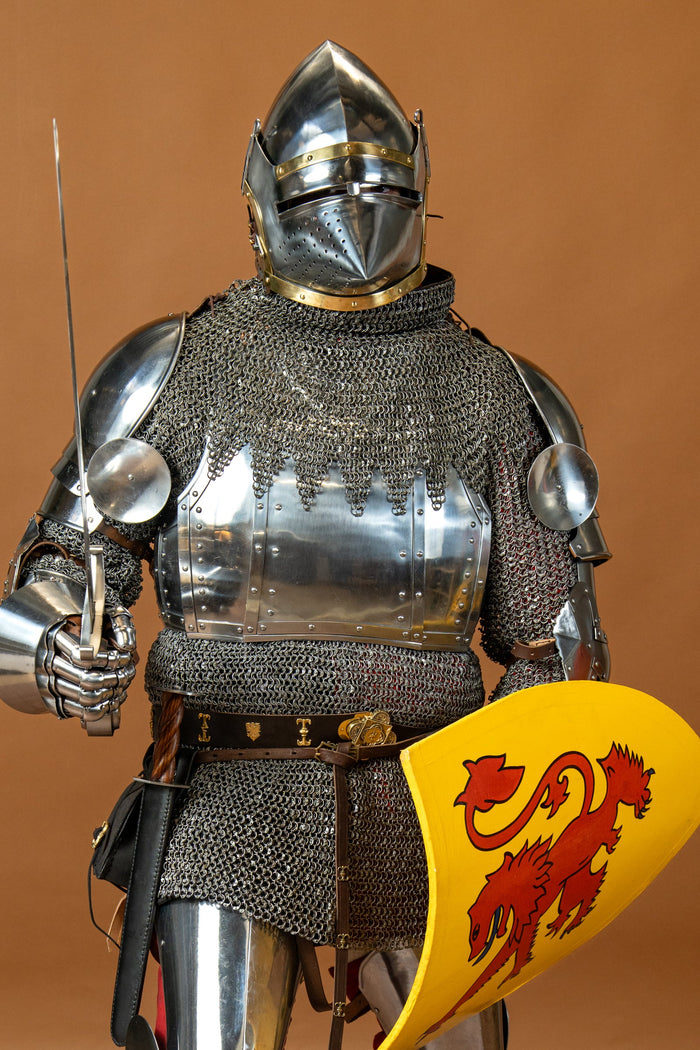 Bisschopsmantel maliënkraag platte ringen ronde klinknagels, 8 mm