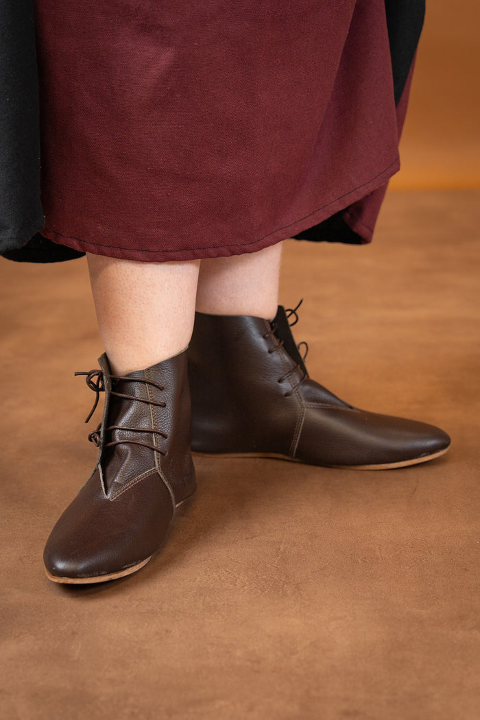 Medieval shoes Hinnerk, medieval, brown