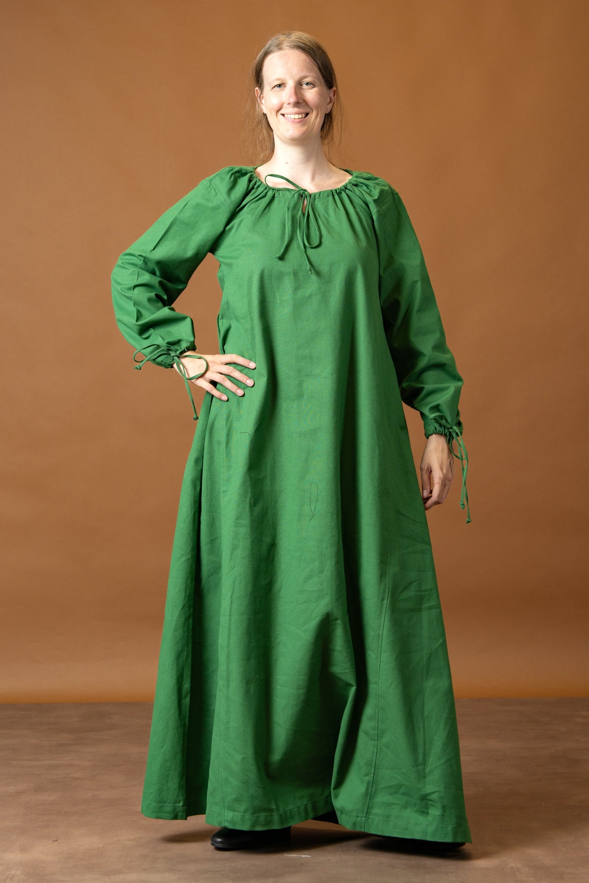 Chemise médiévale Matilda, sous-robe, vert