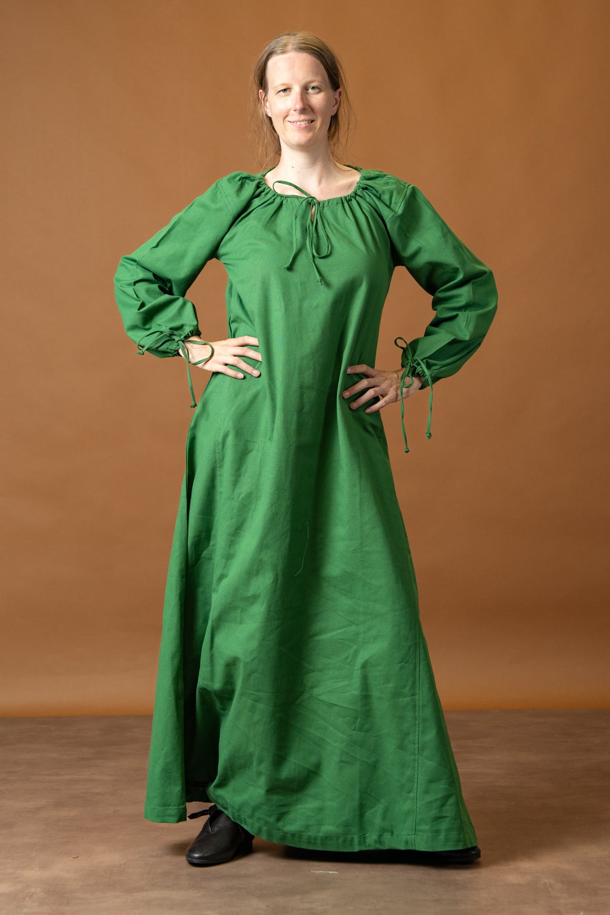 Chemise médiévale Matilda, sous-robe, vert
