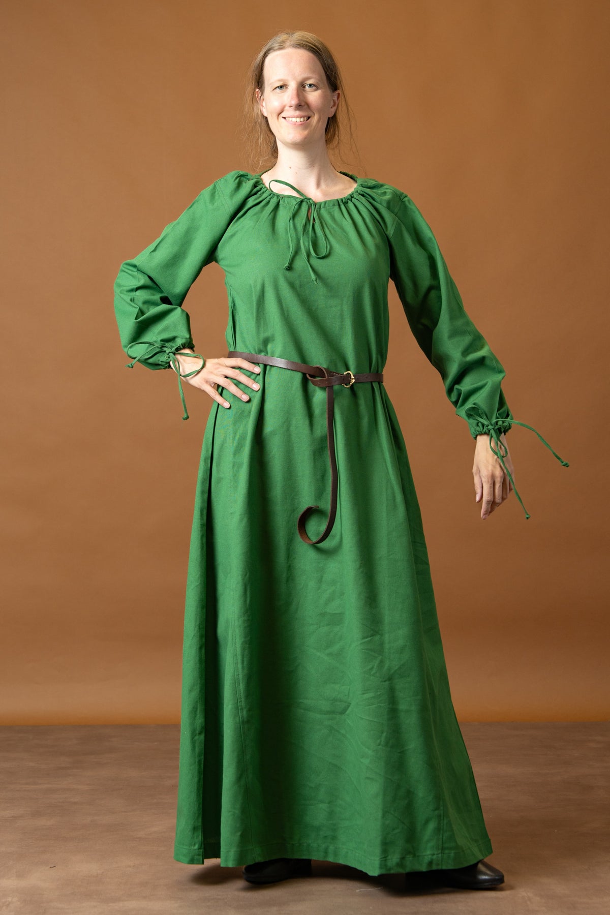 Chemise médiévale Matilda, sous-robe, vert