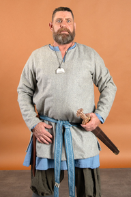Viking tuniek Lodin, grijs, wolmix