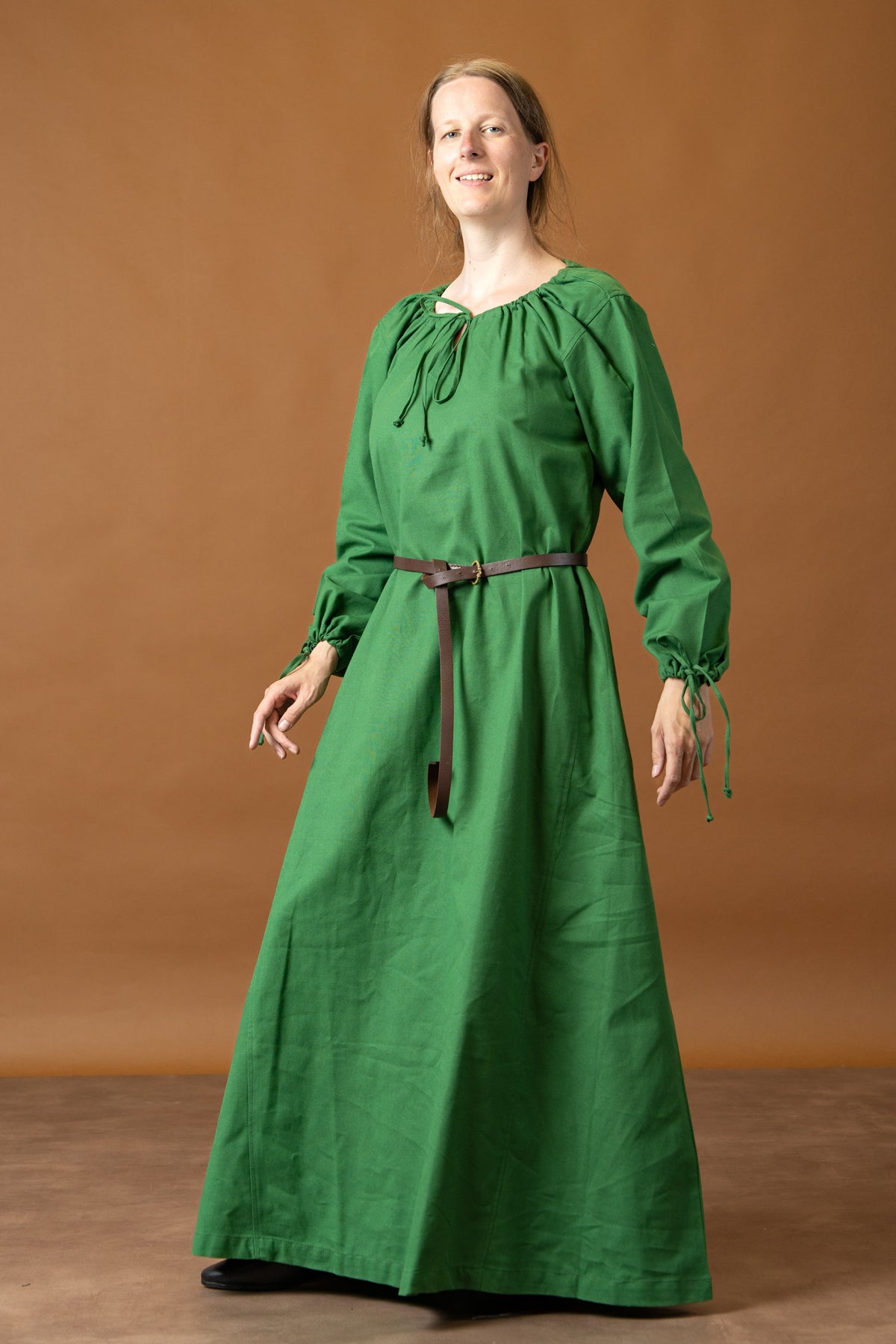 Chemise médiévale Matilda, sous-robe, vert