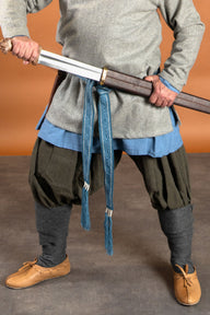 Rusvik Viking trousers Borys, herringbone pattern, olive/grey, wool mix