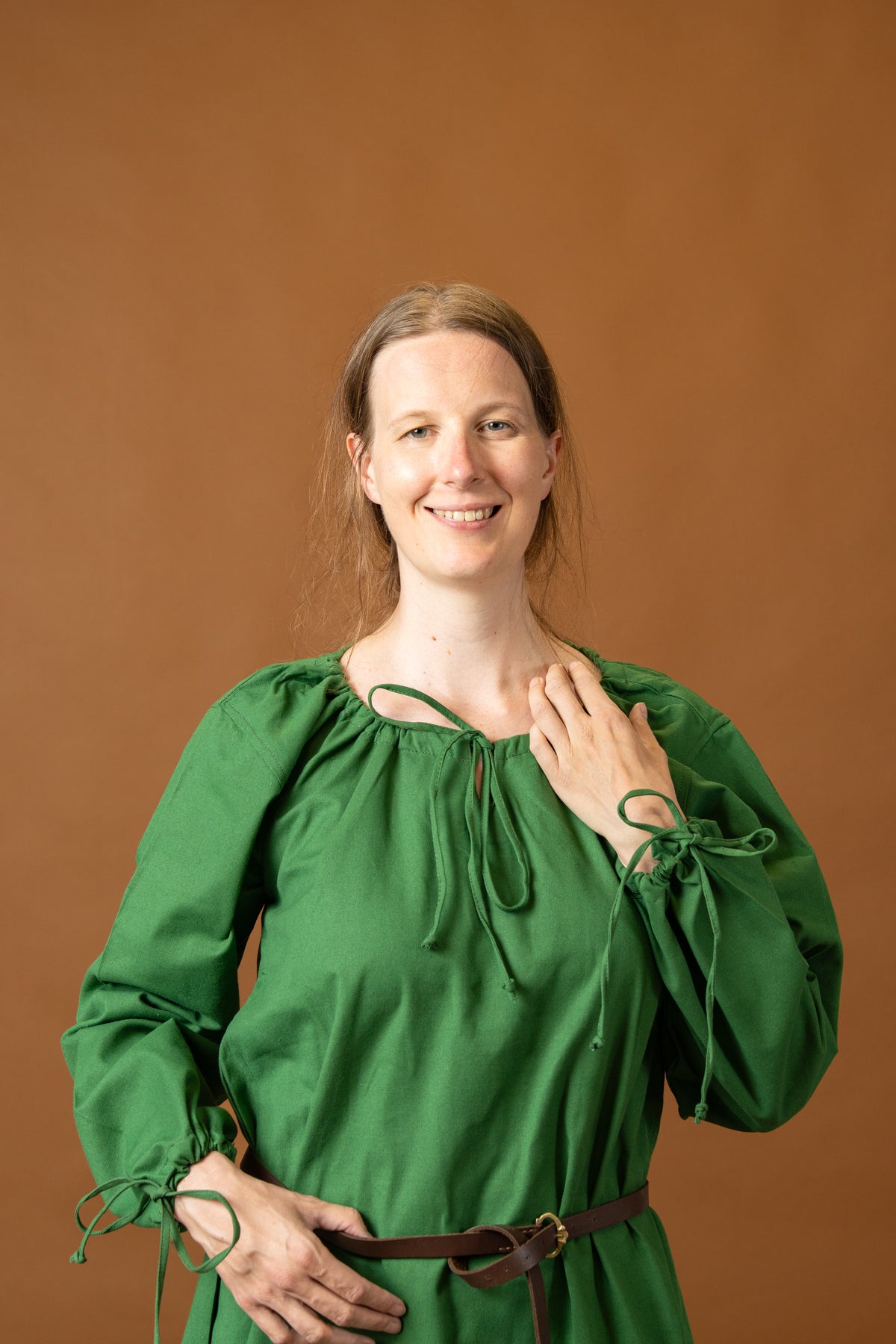 Chemise médiévale Matilda, sous-robe, vert