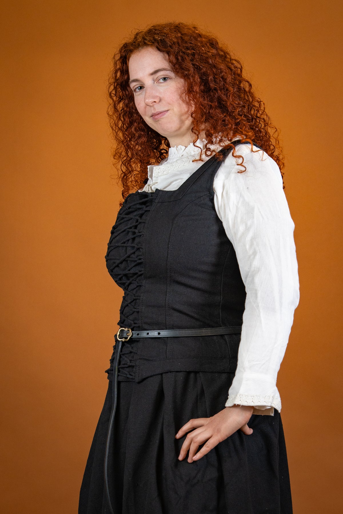 Lijfje Ursula, katoen, zwart