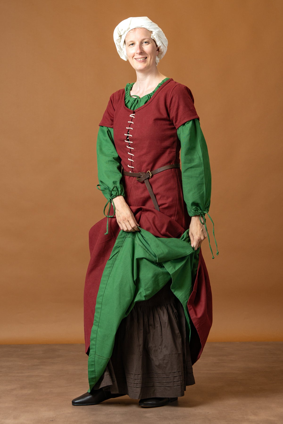 Chemise médiévale Matilda, sous-robe, vert