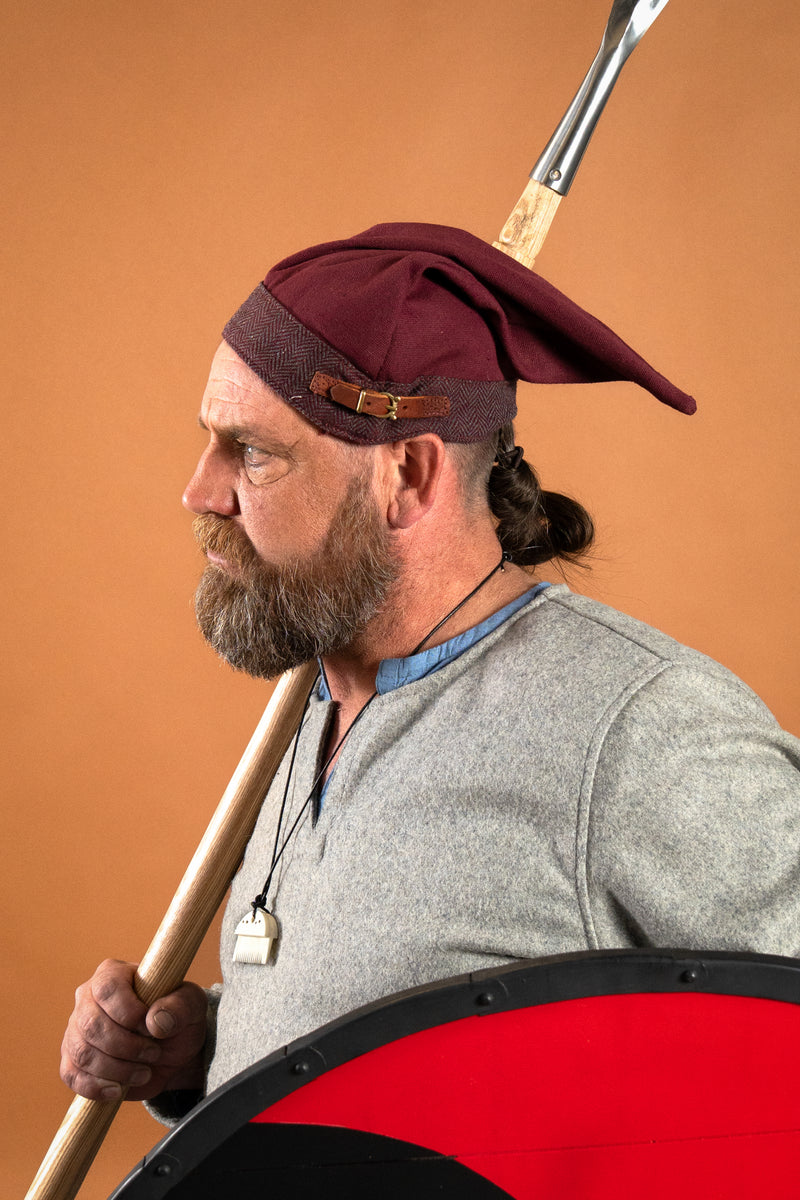 Wikińska czapka Toki, bordowa