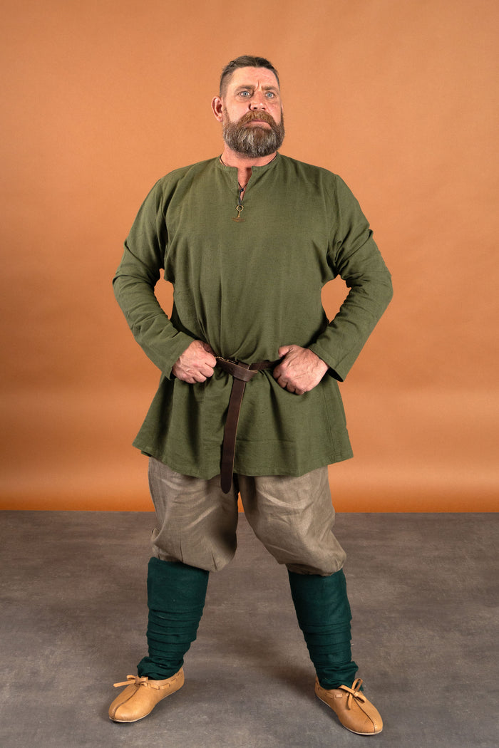 Lnena vikinška tunika Ragnar, zelena