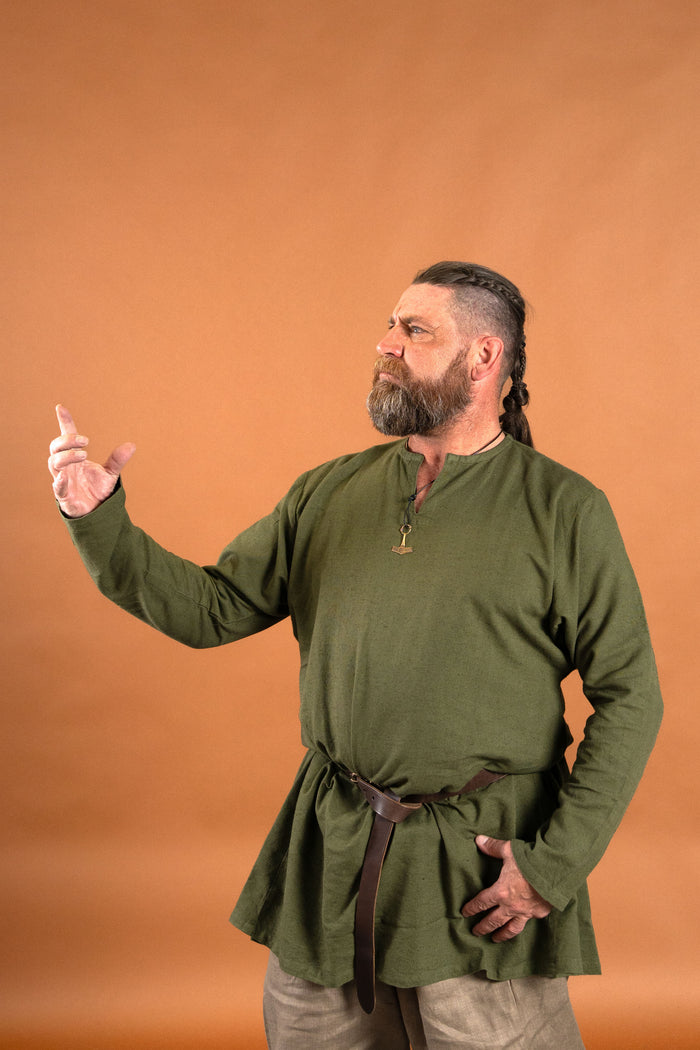 Linen Viking tunic Ragnar, green