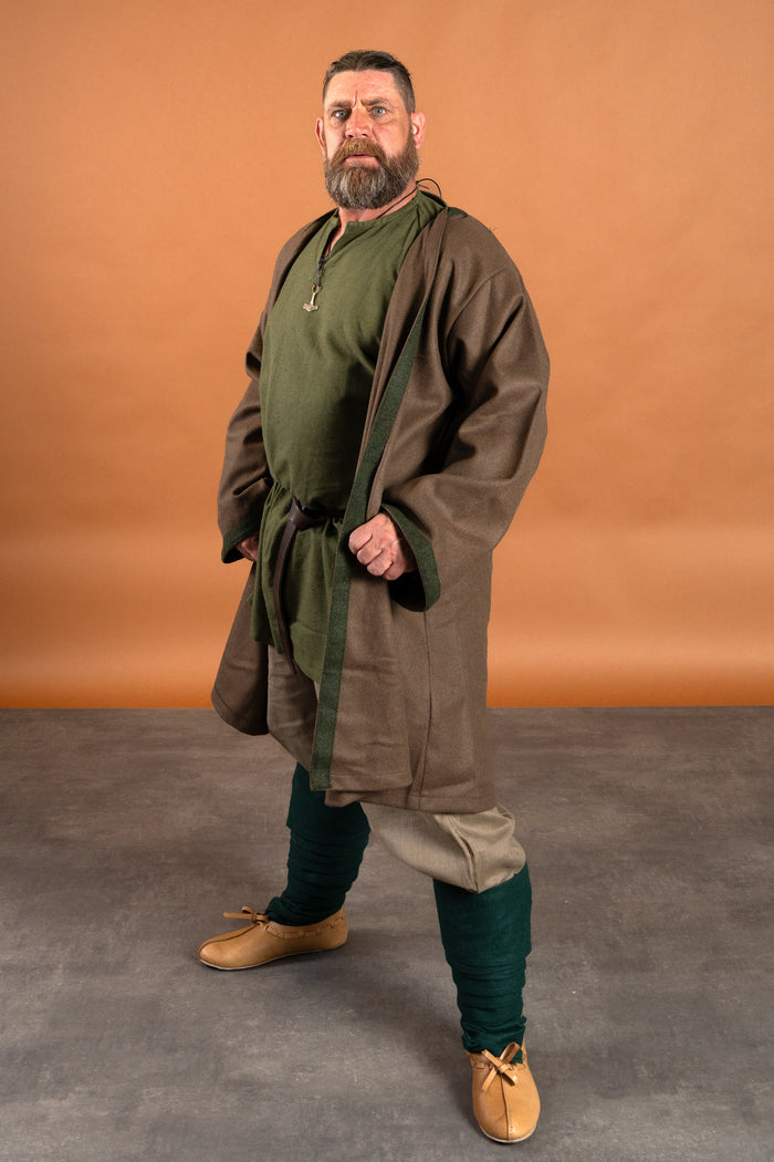 Viking kaftan Haithabu, 100% wool, brown