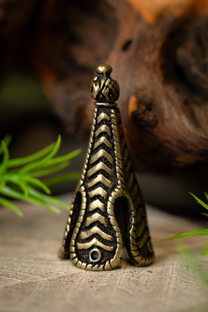 Birka hat decoration, bronze color