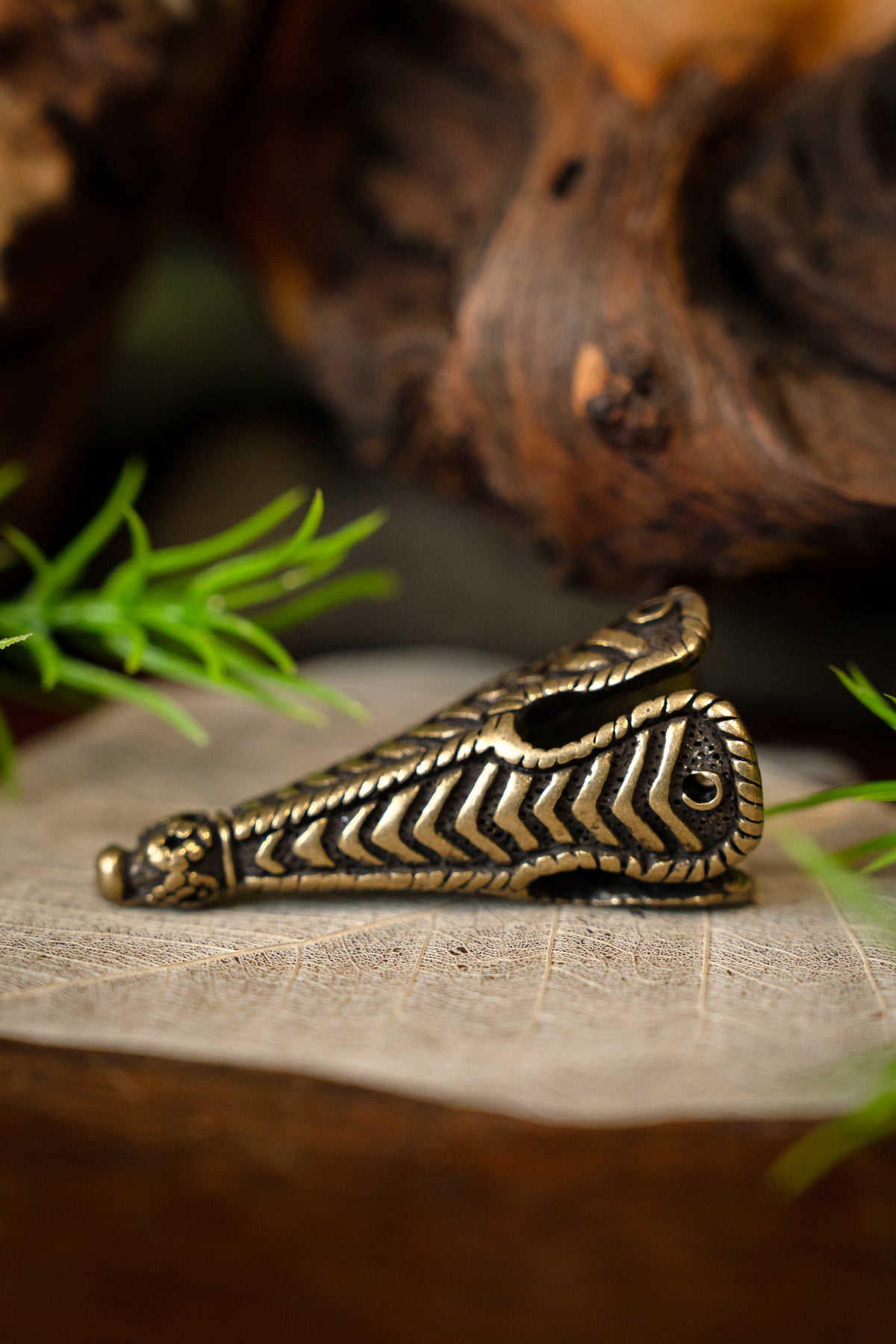 Dekoracja czapki Birka, w kolorze brązu