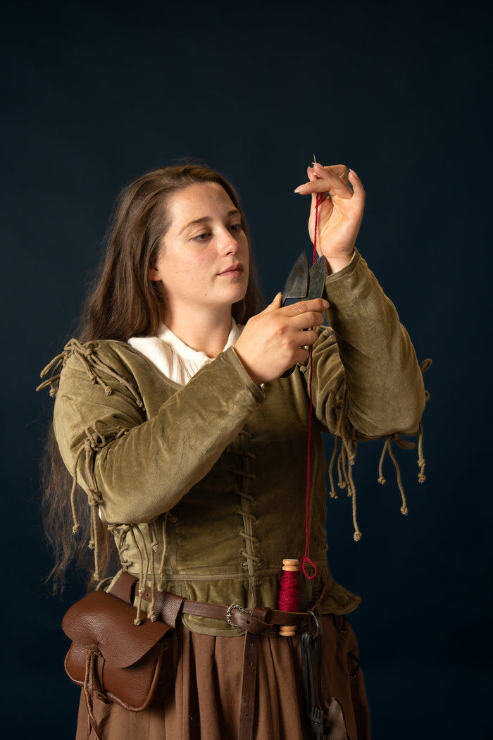 Dames doublet Griselda, fluweel, groen