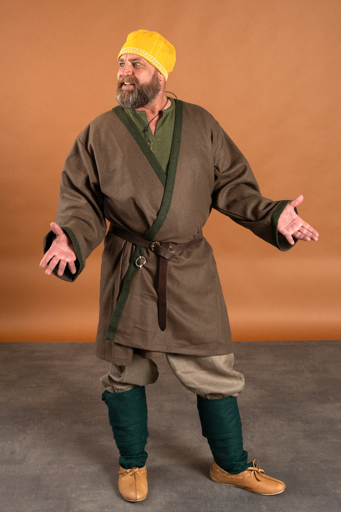 Viking kaftan Haithabu, 100% wool, brown