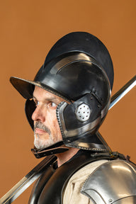 16th century burgonet Kaspar, bronzed, 1.2 mm