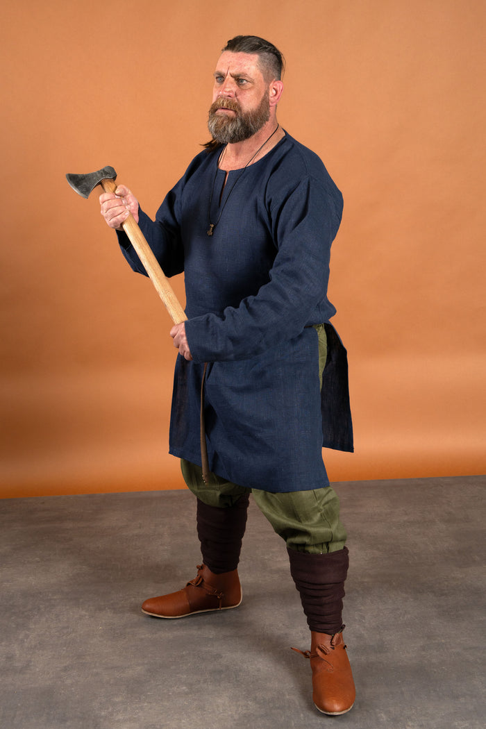 Medieval linen tunic, blue