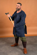 Middelalderlig hør-tunika, blå