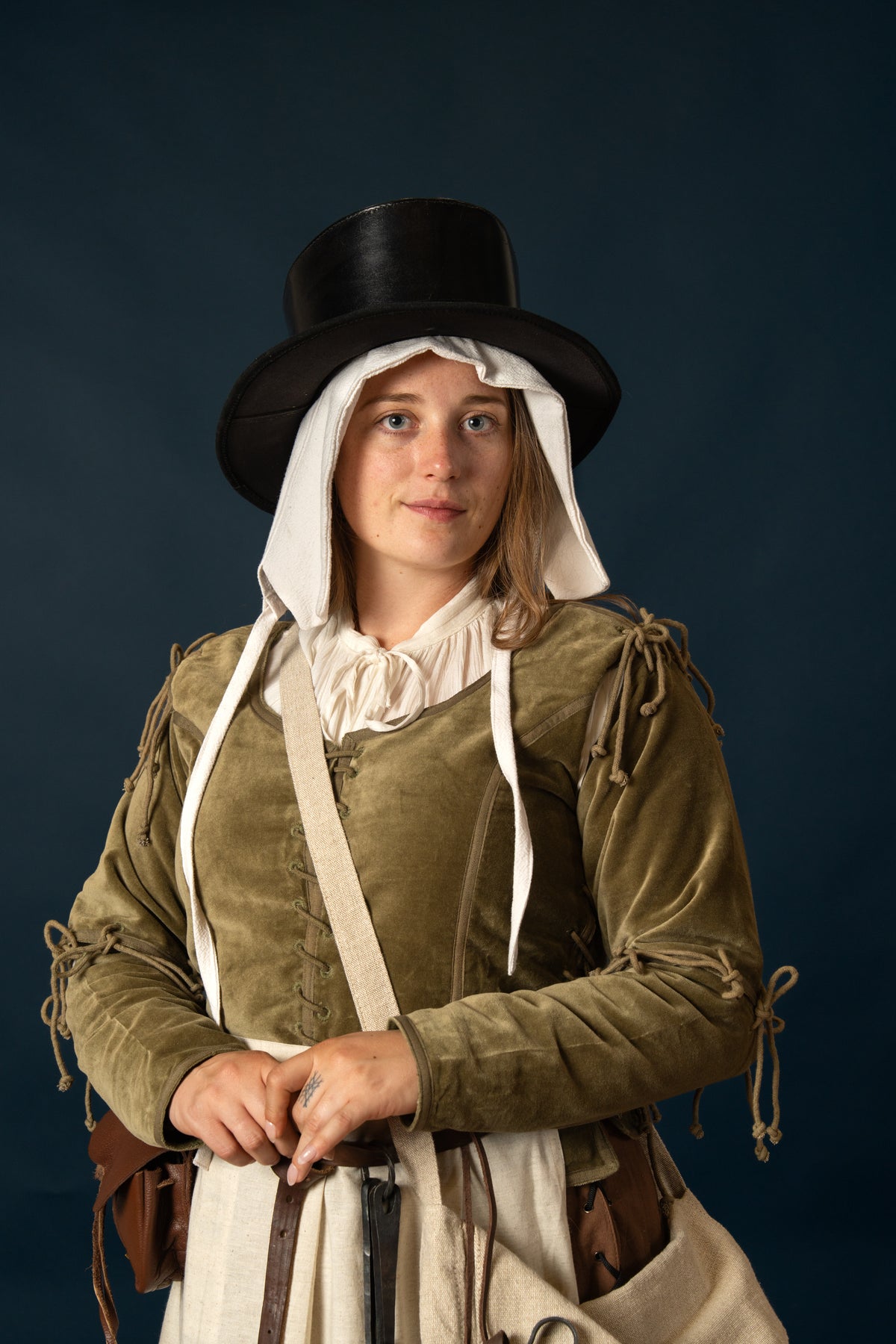 Dames doublet Griselda, fluweel, groen