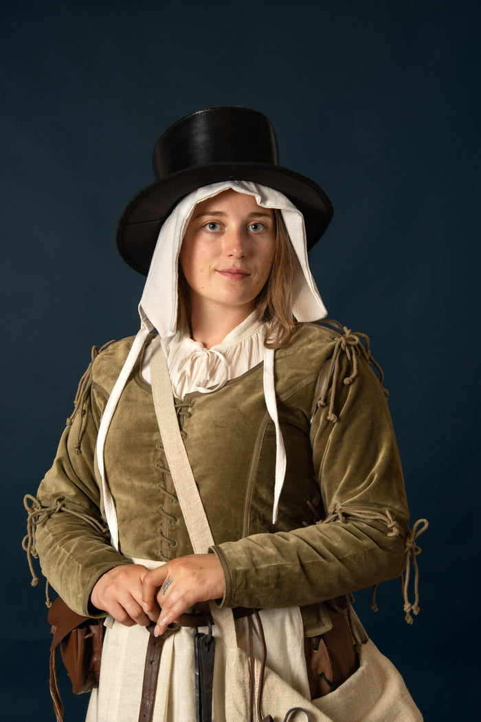 Dames doublet Griselda, fluweel, groen