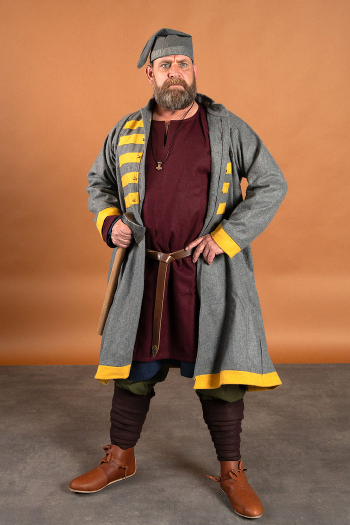 Medieval tunic Svein, wool, bordeaux red