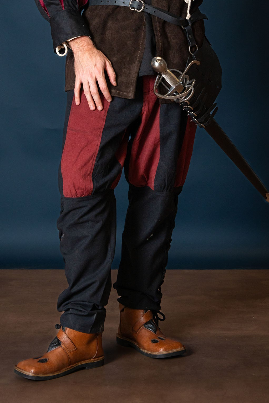 Landsknecht trousers Gustav, black-red