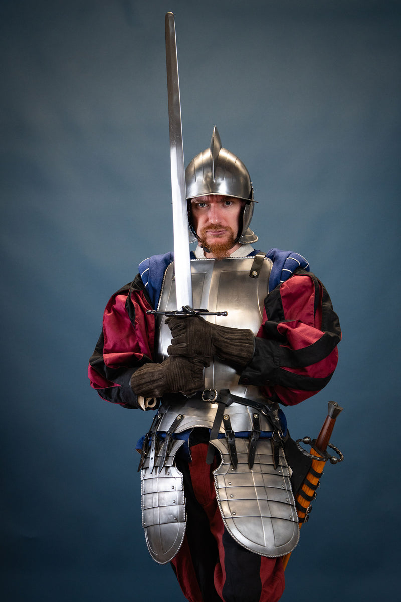 Landsknecht hemd Tom, Zwart/Rood