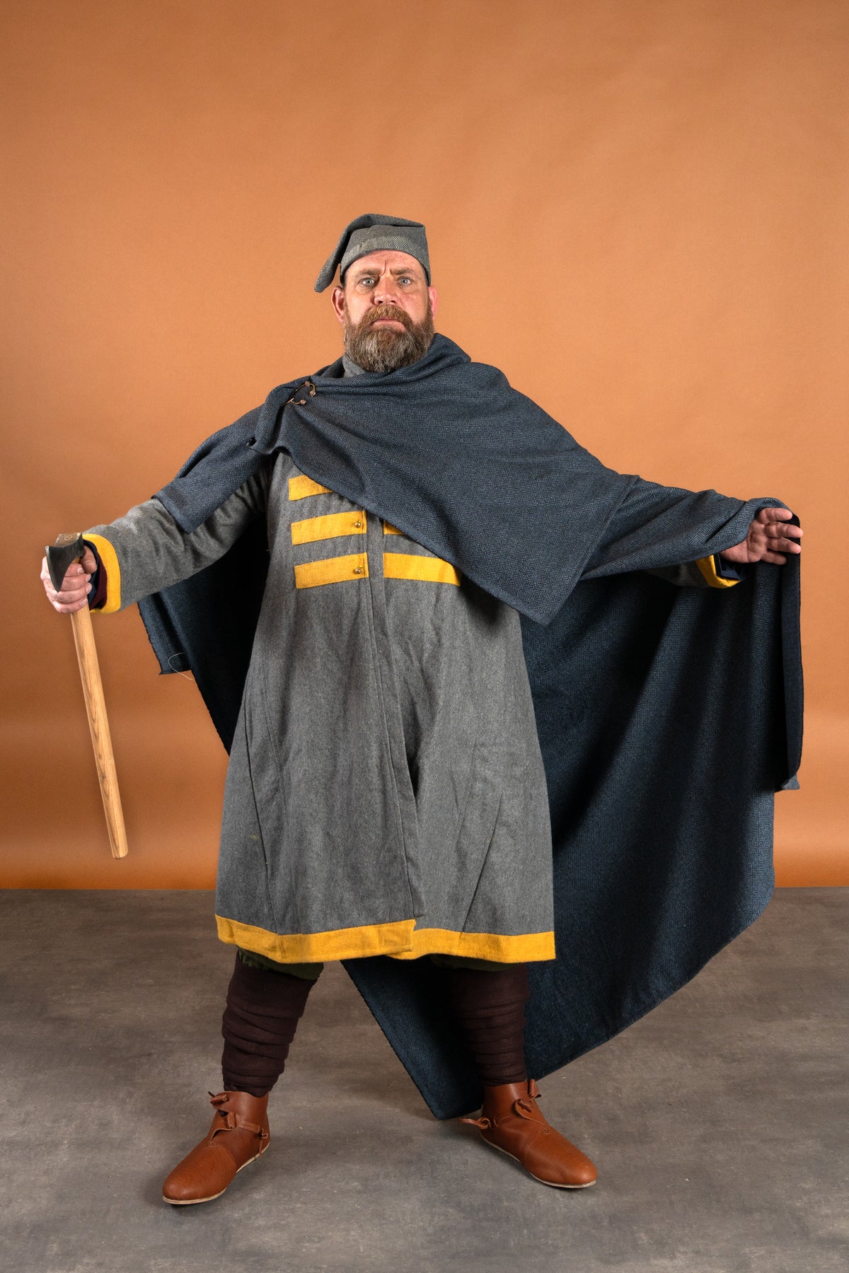 Vikingehue Toki, grå, uldblanding