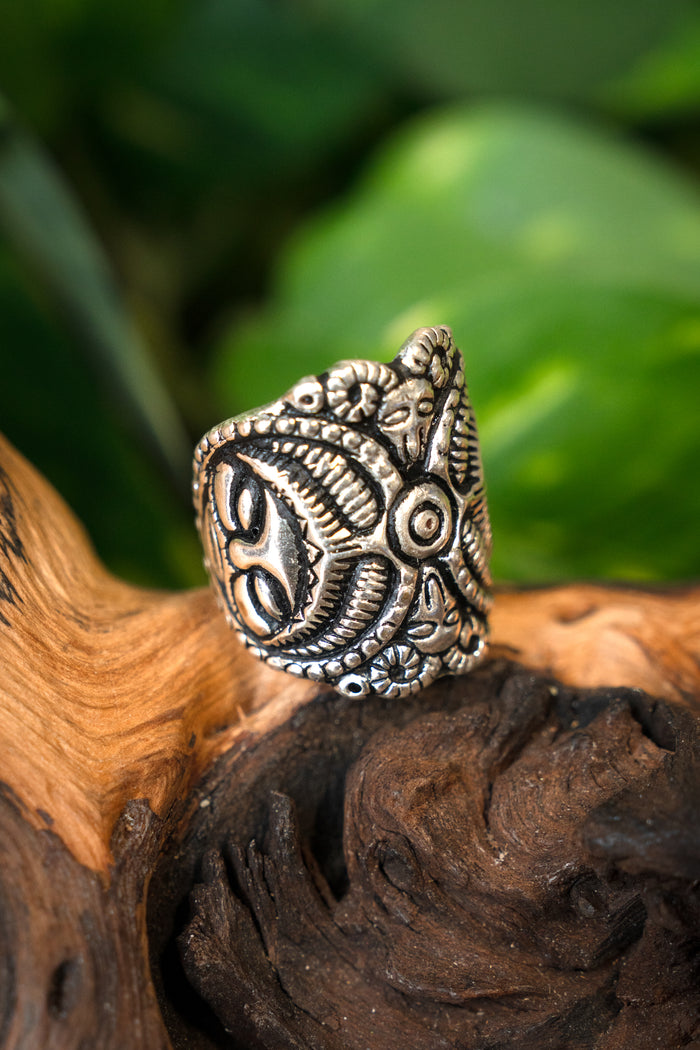 Keltisk La Tène ring, försilvrad brons